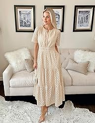 ZESICA Women's 2025 Summer Short Sleeve Maxi Dress