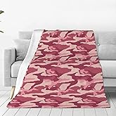 FAMEMBERPERS Pink Camo Throw Blanket Military Camouflage Bed Blanket Ultra Soft All Season Warm Light Weight Cozy Plush Blankets for Home Bedroom Sofa Chair Travel 50"x60"