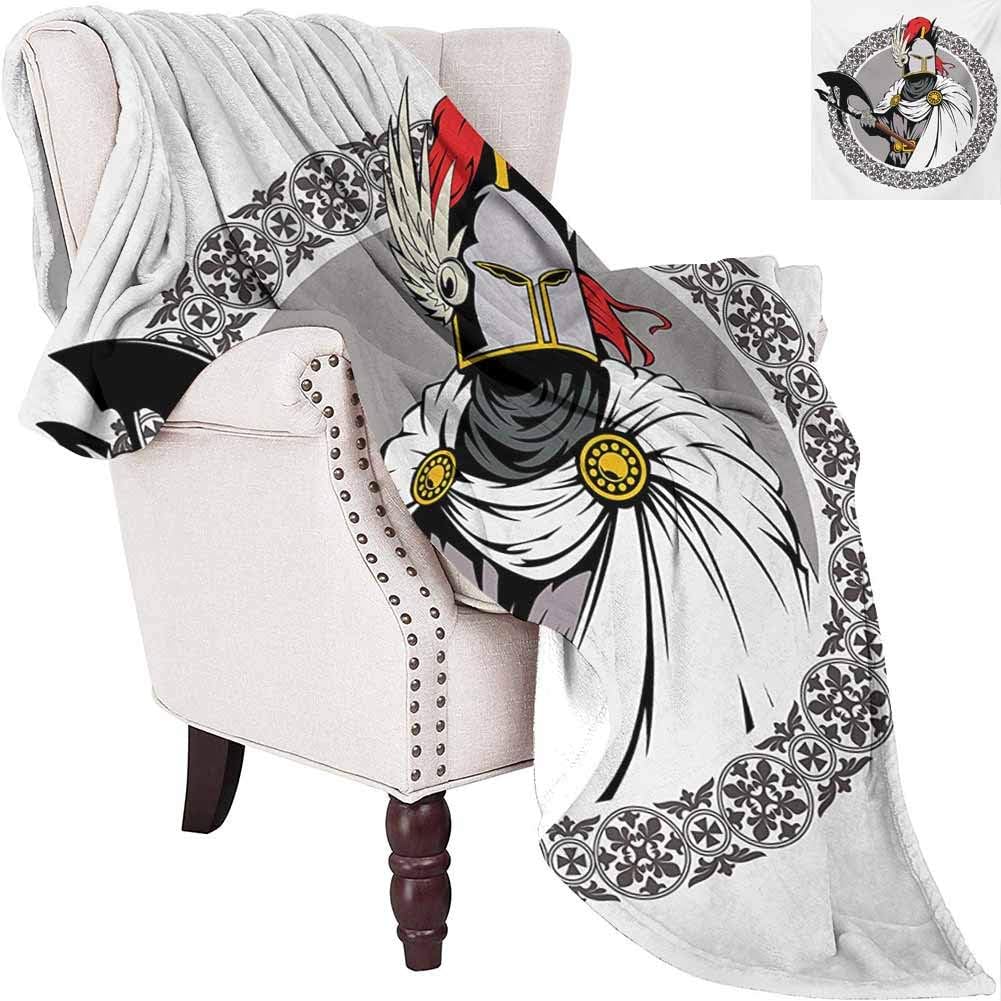 Medieval Children's Blanket The Medieval Knight with Traditional Costume and Ancient Mask Heroic Past Theme Lightweight Soft Warm and Comfortable W70 x L90 Inch Multicolor