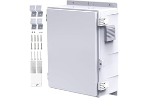 AKWSCYBY Outdoor Electrical Box, Junction Box, ABS Water Resistant Enclosure with Mounting Plate, Dust Screen, Mounting Brackets and Hinged Lid (15.7 "H x 11 "L x 5.9 "W Fan & Thermostat not Included)
