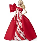 Barbie 2019 Holiday Doll, 11.5-inch, Blonde, Wearing Red and White Gown, with Doll Stand and Certificate of Authenticity
