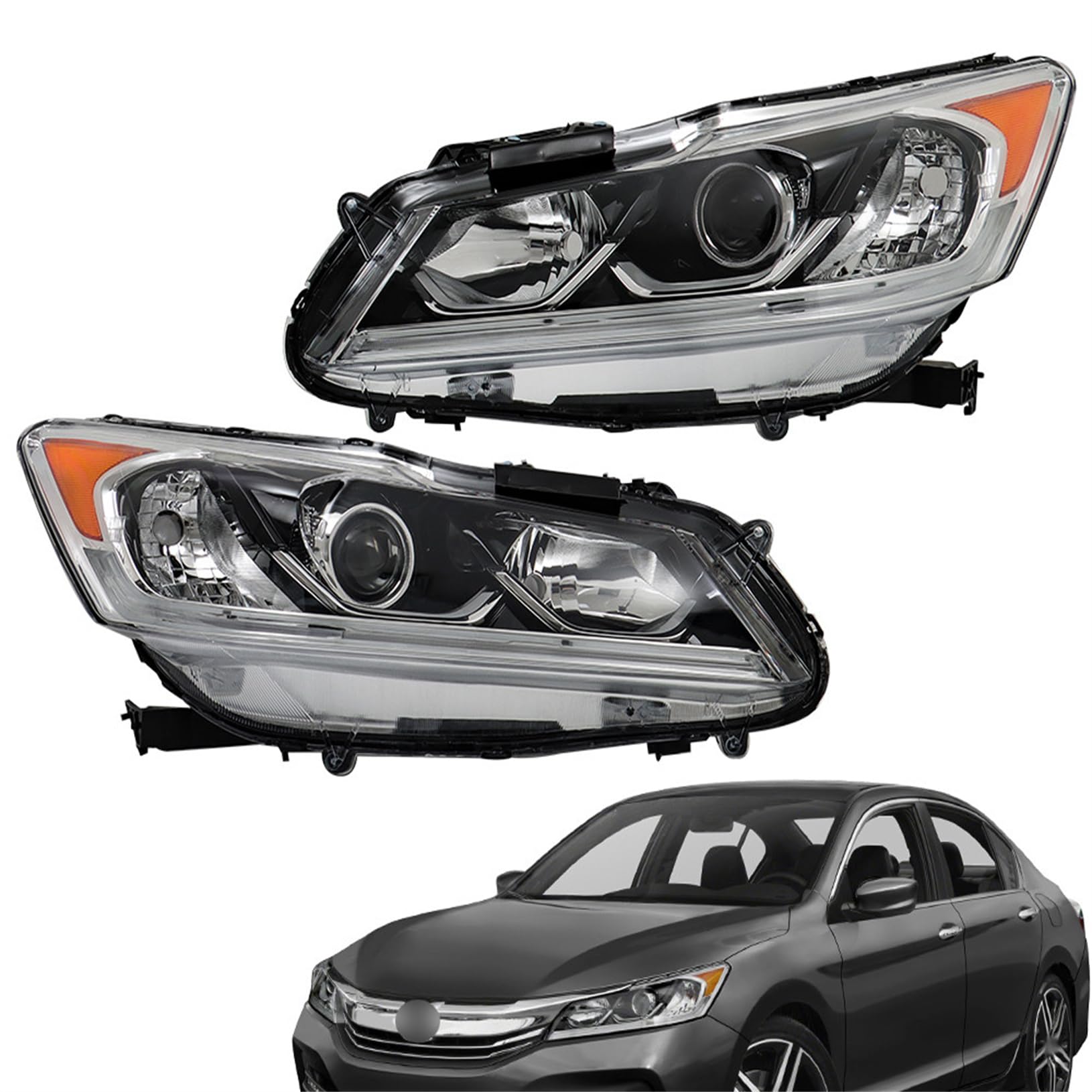Photo 1 of LABLT Headlamps Replacement for Accord Sedan 2016-2017 4Dr DRL Driver and Passenger Side HO2502169 HO2503169