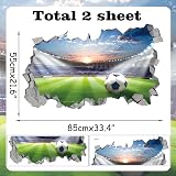 KAIRNE Large 3D Football Stadium Wall Sticker Soccer Kids Room Decor view 7