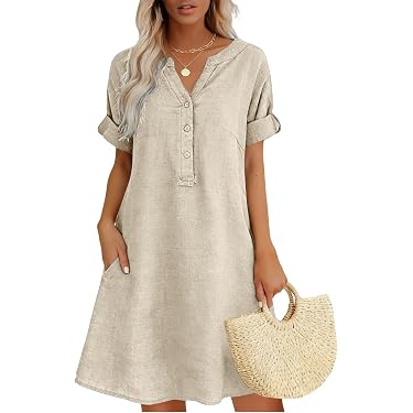 casual amazon dress for women Nmoder Casual Dresses for Women Semi Formal Fit and Flare 3/4 Sleeve A-line  Church Work Dress with Pockets White M at Amazon Women's Clothing store