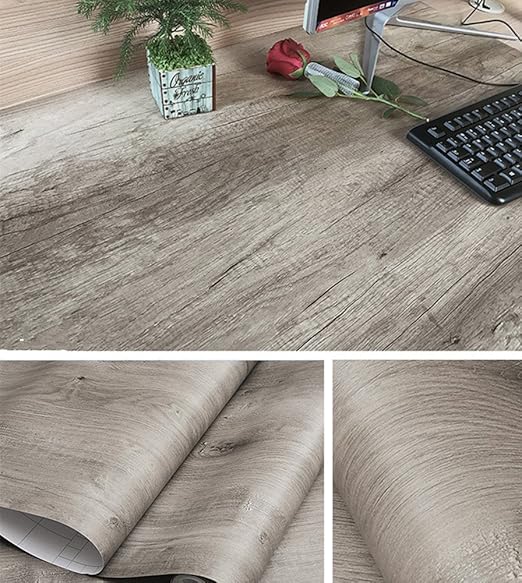 Amazon Dragonone 壁紙シール 木目 グレー木目 おしゃれ リメイクシート 防水 カッティングシート のり付き シール シート グレー ウォールステッカー オンライン通販