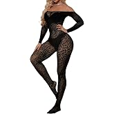 CZSABXY Women's Fishnet Bodysuit Lace Jumpsuit Fishnet Lingerie Mesh Body Stockings Rave Outfits For Women