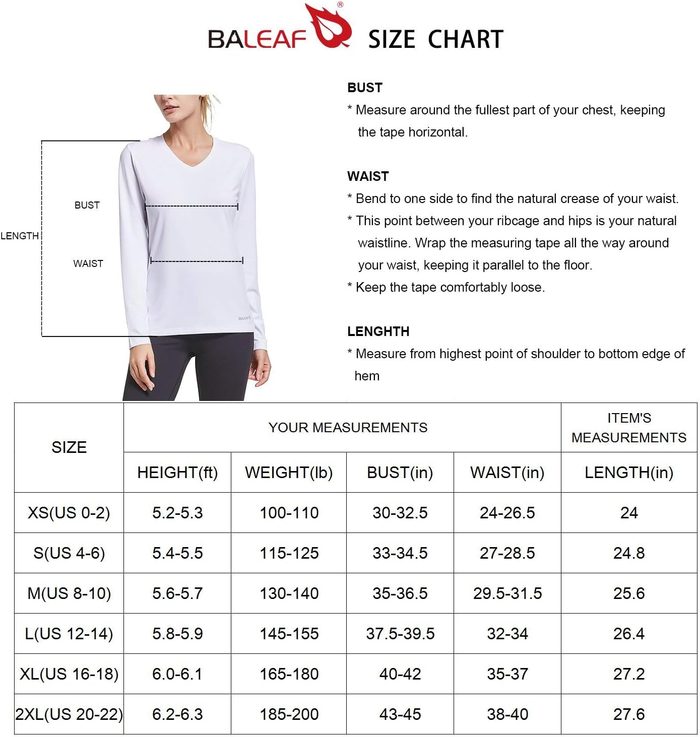 BALEAF Women's Long Sleeve UV Shirts Quick Dry Running Workout Shirts: Clothing