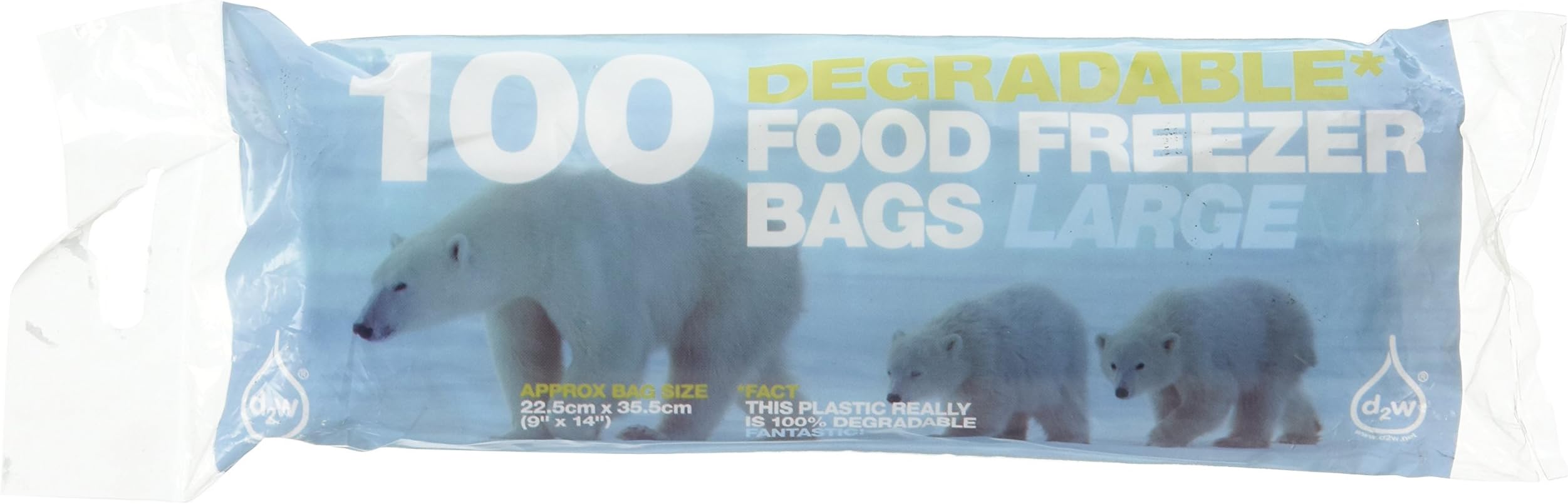 D2W Degradable Large Food Freezer 100 Bags