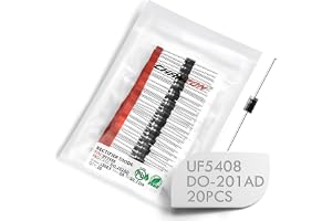 Chanzon UF5408 Fast Recovery Rectifier Diode 3A 1000V 50-75ns DO-201AD | (Pack of 20 Pieces) DO-27 Axial 3 Amp 1000 Volt Electronic Diodes