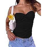 BAIGRAM Women Twist Knot Front Crop Tube Tops Sexy Summer Bandeau Cute Y2K Strapless Tank Top Going Out Teens Shirts