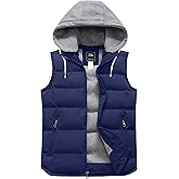 ZSHOW Men's Puffer Vest Removable Hooded Vest Outdoor Winter Vest