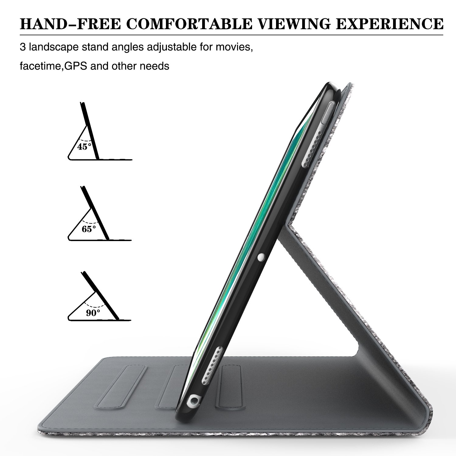 iPad Pro 10.5 Case, LoHi Genuine Leather Business Case Auto Sleep Multi-Functional Adjustable Stand Protective Cover for Apple iPad Pro 10.5 Inch 2017 Model