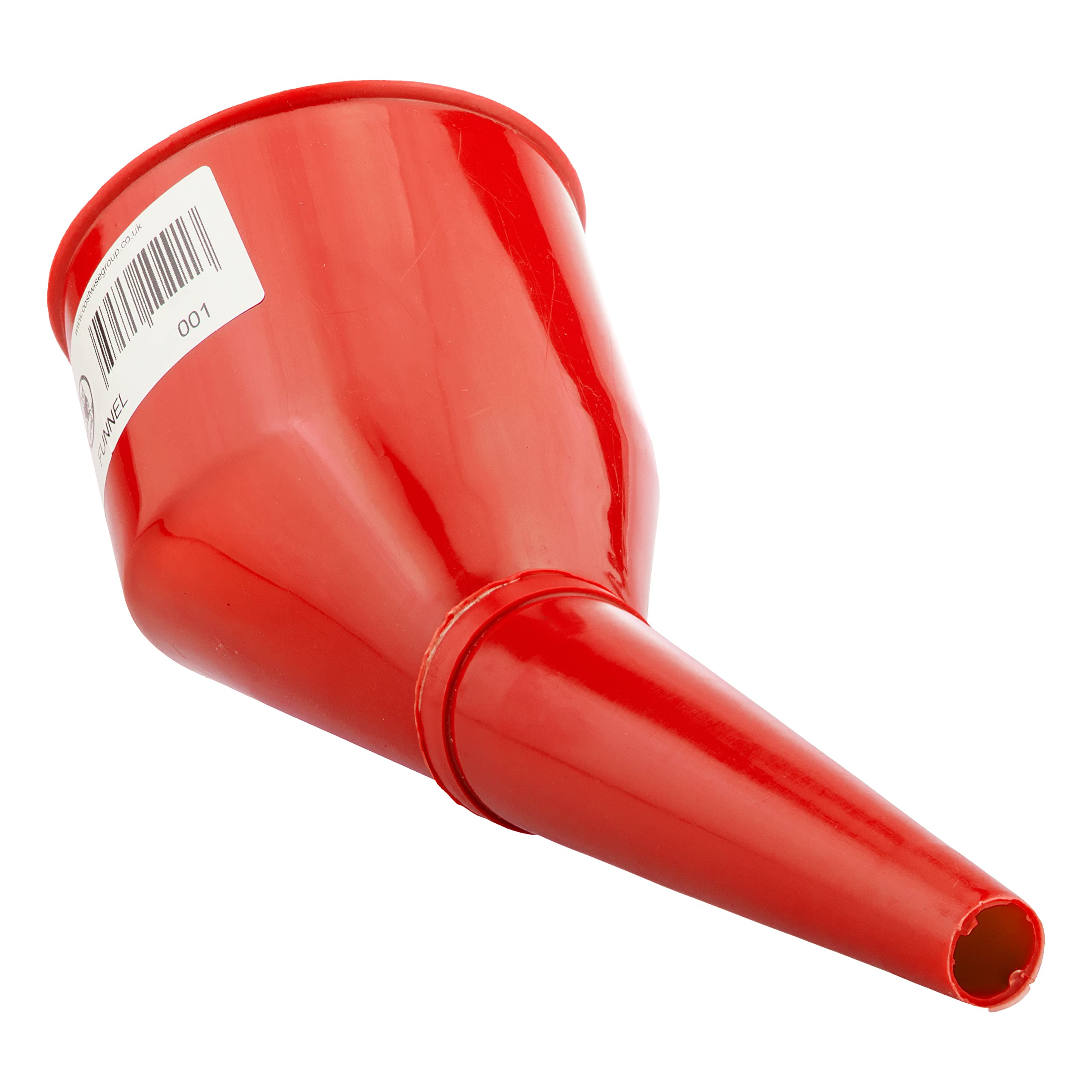 Angled Fuel Funnel with cleanable built in fine mesh filter and handle, doesn't require two people to use! (Red),ideal for petrol,diesel,ad blue and oil
