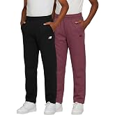 New Balance Boys Sweatpants 2-Pack, Open Bottom Active Joggers, Size 4-20 | Soft Cotton Blend Fleece, Elastic Waistband, Side Pockets, Straight Leg Fit, 2-Pack Value, Pull On Pants, Comfy Sweats