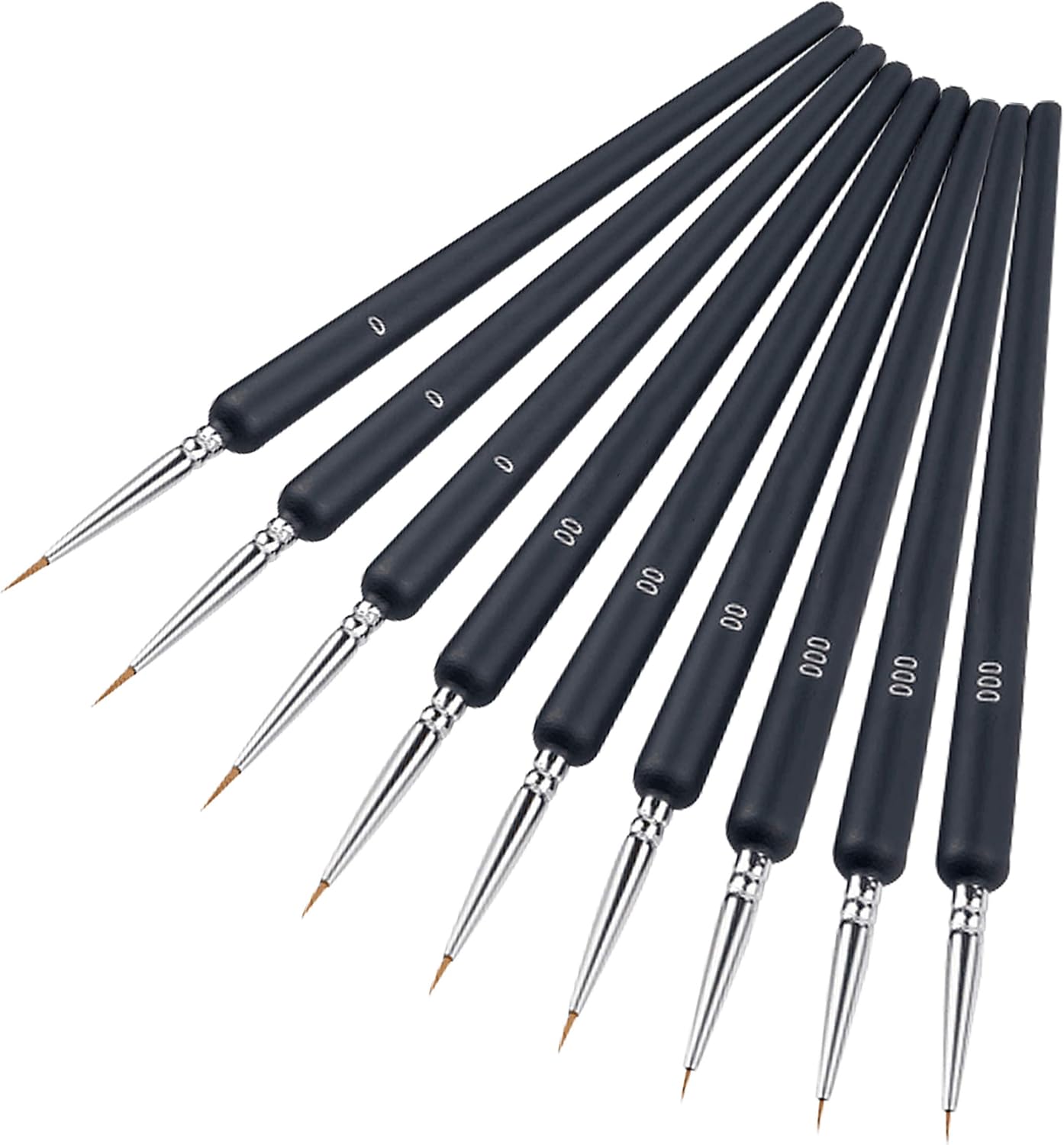 ZKSM 9pcs Detail Paint Brush Set Fine Miniature Artist Painting Brushes with 0, 00