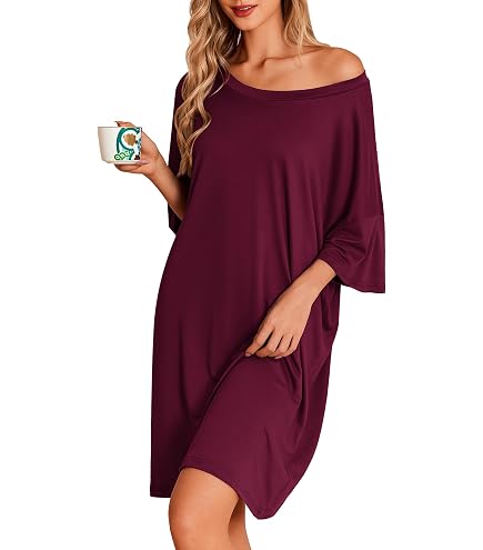 loose fitting night dress KFUBUO Oversized Pajamas Shirts for Women Plus Size Nightgowns Sleep T Black Sleepwear With Pocket Fit Maternity Fit S-5XL at Amazon Women's Clothing store The ruffle neckline and Color:Bleu Fleur INV-2159925 PrettyLittleThing Women's PLT Label