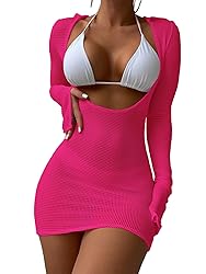 ZAFUL Womens Swimsuit Cover Up Dress Off Shoulder