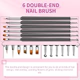 Saviland 6Pcs Nail Art Brushes Double End Dotting Drawing Painting Gel Polish view 2