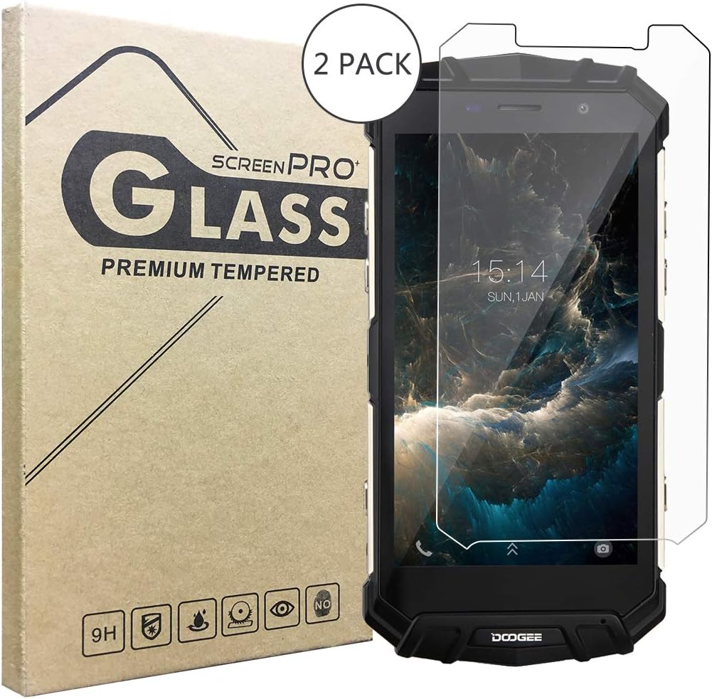(2 Pack) DOOGEE S60 Screen Protector，[Thickness 0.3mm] [9H Hardness] [Bubble Free] [Easy to Install] [Anti-Scratch] 2.5D Round Edge Tempered Glass Screen for DOOGEE S60