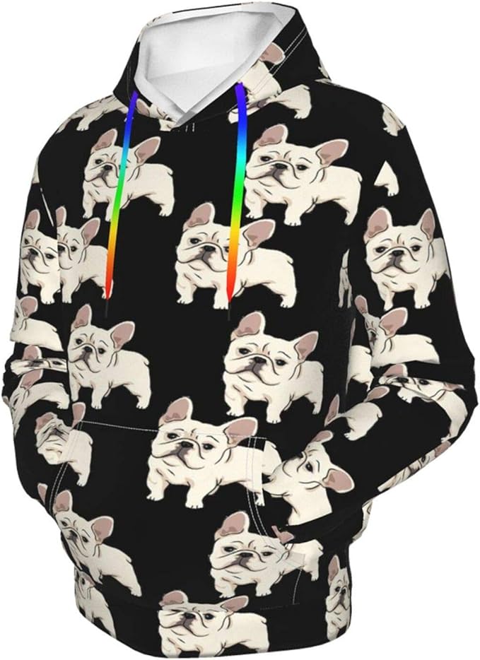 Men 3D Printed French Bulldog Hoodies Unisex Sweatshirt