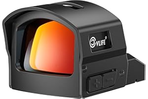 CVLIFE BearMight Auto-Brightness Red Dot Sight with Hood for RMR, 5000G Shockproof, 2 MOA Dot & 32 MOA Circle Open Reflex Opt