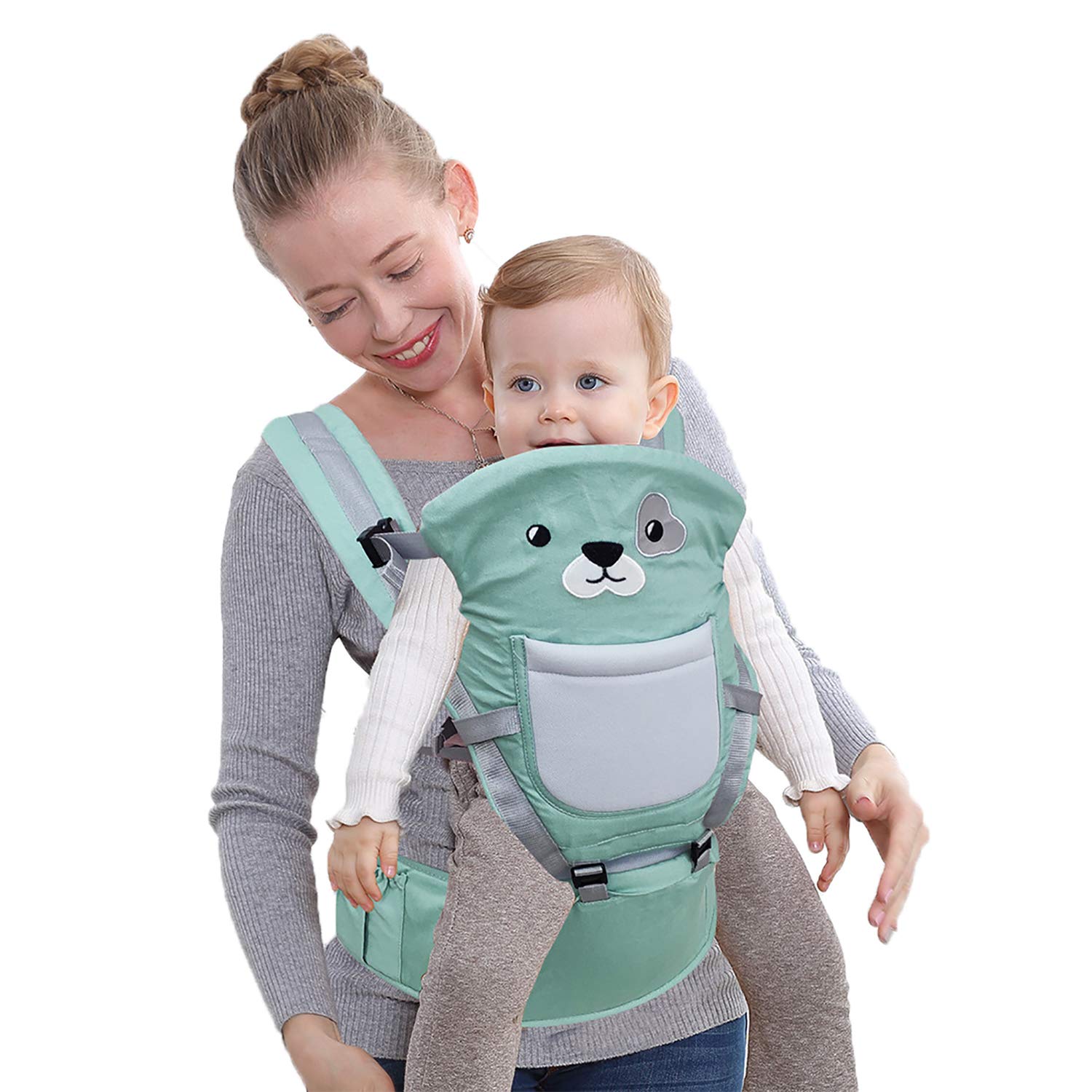 Rufun Baby Carrier Hip Seat Front Back Cute Animal Shape (Green)