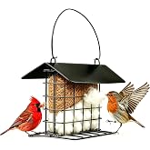 Bird Nesting Material Holder with Weatherproof Roof, Refillable Hummingbird Nesting Material Station for Outdoor Wild Birds, Garden Decoration, Ideal Gifts for Bird and Nature Lovers