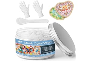 Professional Mosaic Grout for Crafts White - Quick-Dry Crystal Tile Grout with Contrast Color Technology, DIY Art Supplies fo