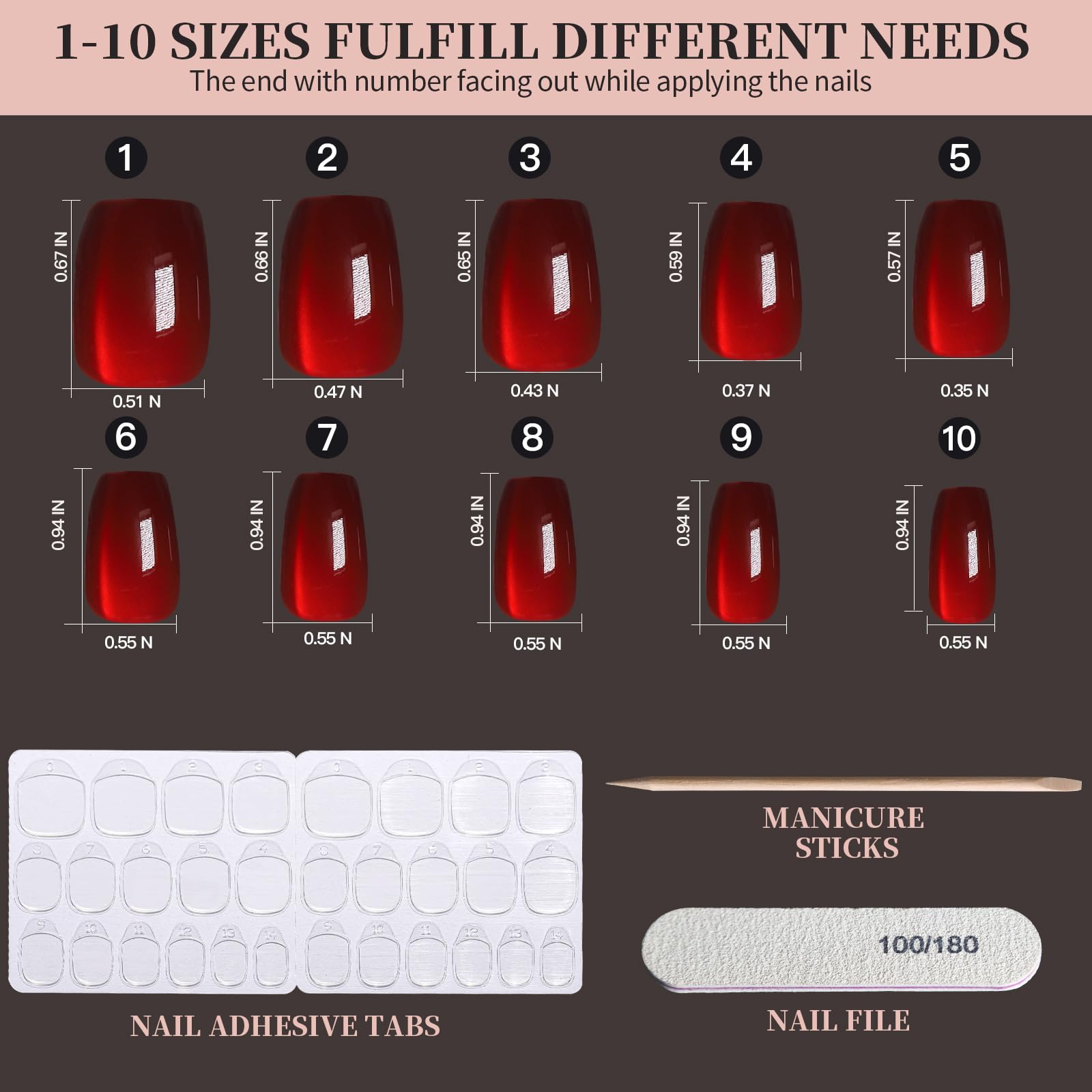 FANDAMEI Cat Eye Press On Nails, 6 Colors Press On Nails Short Square, Natural Fake Nails Fine Diamond Shine, Glossy Ombre, Cat Eye Press on Nails for Women with Salon Quality, Press on Nails Kit - Image 3