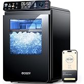 ecozy Nugget Ice Maker Countertop, Smart Ice Machine with APP Control | 44 lbs Per Day Pebble Soft Pellet Chewable Ice with Self-Cleaning, Black