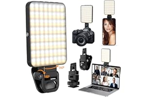 aLLreLi Fill Light for Magsafe with Phone Clip, Rehargeable Selfie Light for iPhone, 3 Light Modes, 10-Level Brightness Adjustable for Selfie, Vlog and Live Stream (White)