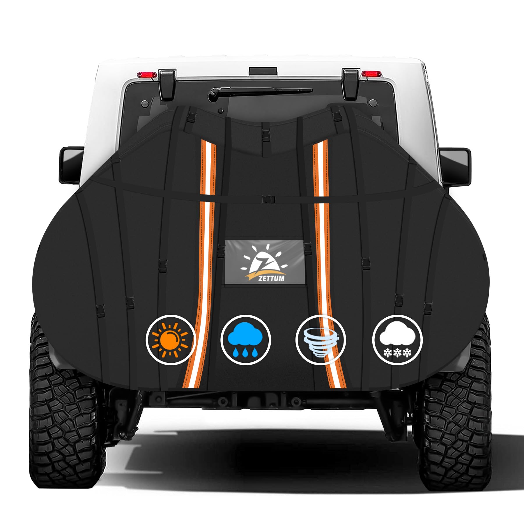 Zettum Bike Cover for Transport 3 Bike - 600D Travel Bike Covers for Bikes on Rear Bike Rack Waterproof & Heavy Duty, Outdoor Full Bicycle Rack Cover for Three Bikes on Car Hitch Storage Image