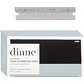 Diane Hair Shaper Razor Blades, Polymer Coated Stainless Steel Material, Precise Shaping, Trimming, and Cutting, Razor Refills for Barber, Straight Edge Razor Blade, 60-Pack