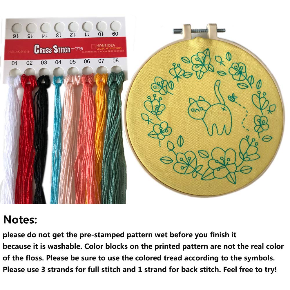 Download Cross-Stitch Color Threads Embroidery Hoop Hand-Made Embroidery Needlepoint Kits Lovely Cat ...
