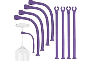 CAIRIAC Dishwasher Attachment, Wine Glass Clip Kitchen Gadget for Cleaning Wine Glasses, 8 Pcs Silicone Saver Flexible Stemwa