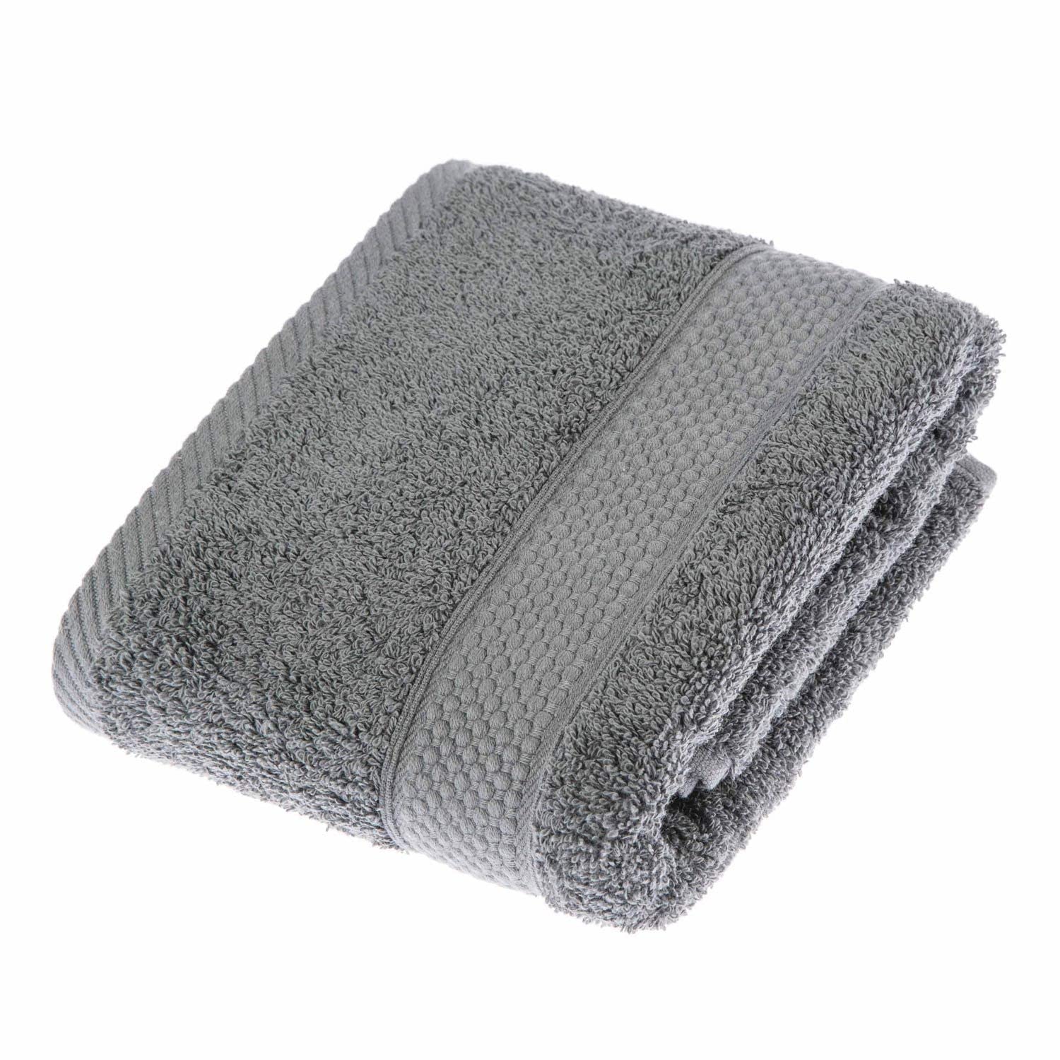 HOMESCAPES Charcoal Grey Turkish Cotton Hand Towel Super Soft Thick & Absorbent 500 GSM Towel Heavy Weight for everyday Luxury