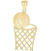 10kt Yellow Gold Mens Basket Ball Sports Charm Pendant