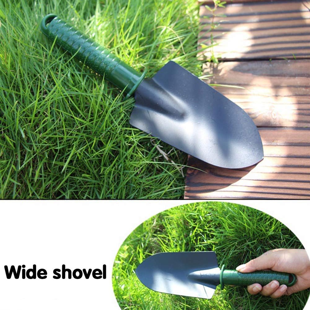 Janeflower Garden Tool Set 4 Pieces of Iron Hand Shovel Transplant Shovel Incubator Hand Rake and Drafter Non-Slip Handle Garden Lawn Gift (JF000002) : Garden & Outdoor