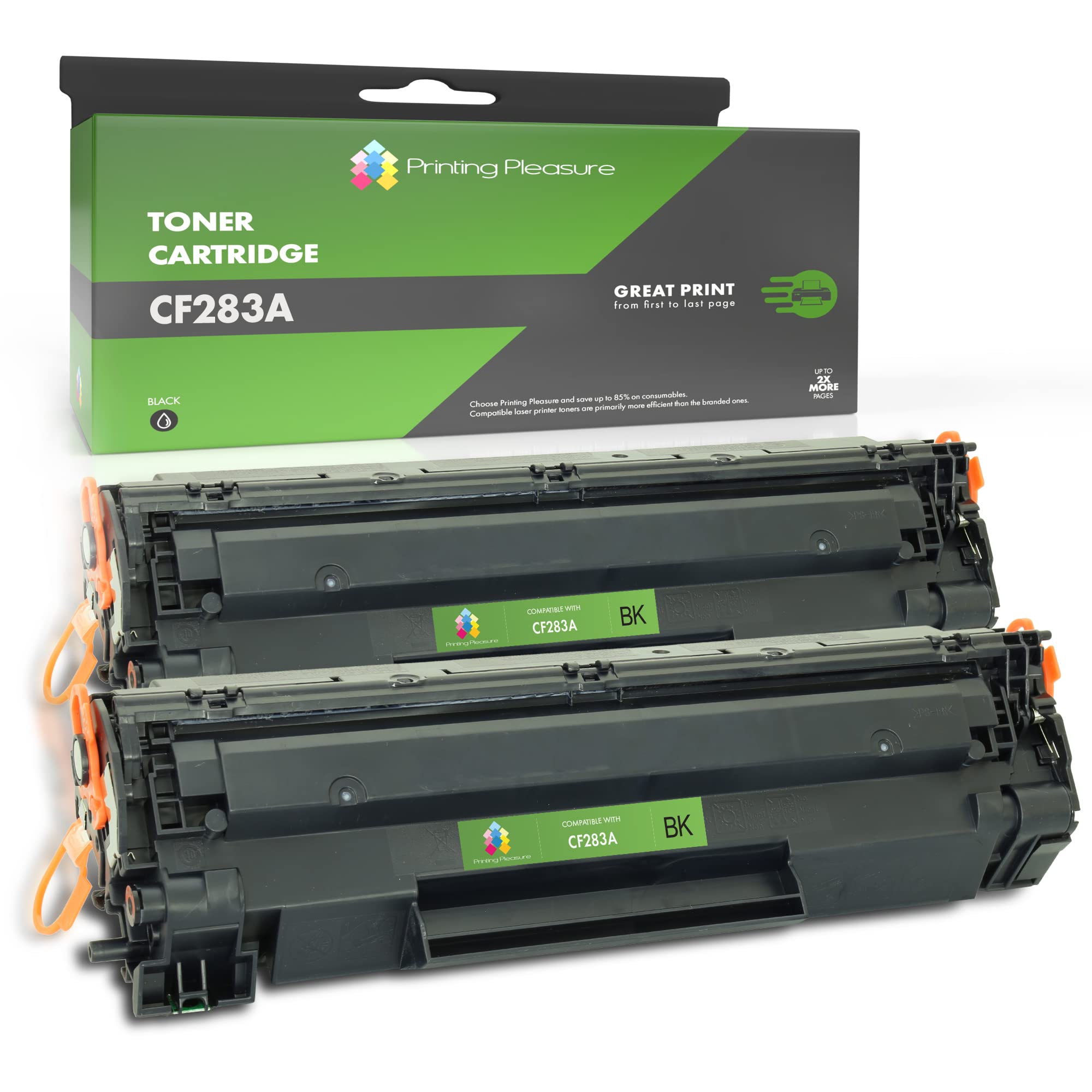 Printing Pleasure 83A 283A Replacement for HP CF283A Toner Cartridge Compatible with ​​LaserJet Pro ​M201dw M201n M225dw M125a M125rnw M125nw MFP M225dn M127fn M127fp M127fs M127fw 2 Black