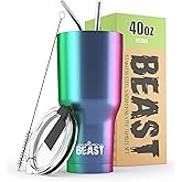 Beast 40 oz Tumbler Stainless Steel Vacuum Insulated Coffee Ice Cup Double Wall Travel Flask (Rainbow)
