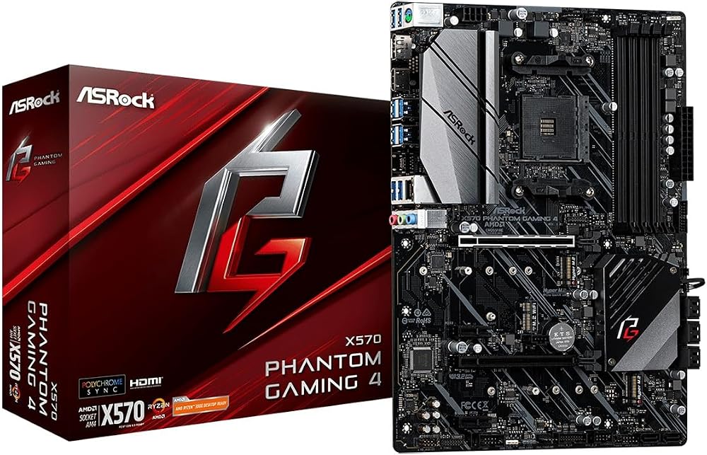 ASRock X570 Phantom Gaming 4 ATX Motherboard AMD AM4 CPU PCIe 4.0 RGB