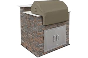 Covers & all Built-in Outdoor Grill Cover, Durable 12 Oz Waterproof Cover Max Material with Air Pocket & Elastic for Snug Fit (32" W x 26" D x 24" H Inches, Beige)