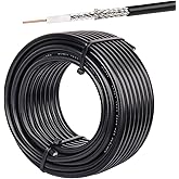 XRDS -RF RG59 Coaxial Cable 50FT, RG59 Dual Shield Cable 75 Ohm Bare Copper Conductor RG59 Cable for Surveillance Camera System Cables CCTV/DVR/TV