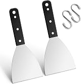 Herogo 2-Piece Griddle Scraper Stainless Steel Slant Edge with ABS Handle