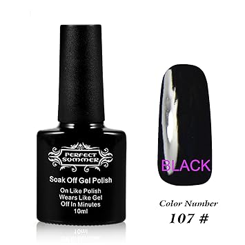 Amazon Com Perfect Summer Black Colors Gel Nail Polishes Uv Led
