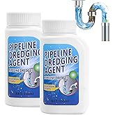 2PCS Powerful Pipe Dredging Agent,350ml Drain Clog Remover Agent,Fast Foaming For Kitchen Toilet Pipeline Quick Cleaners, Unclog Toilet Clog And Kitchen Sink Pipe Unblocker Powder