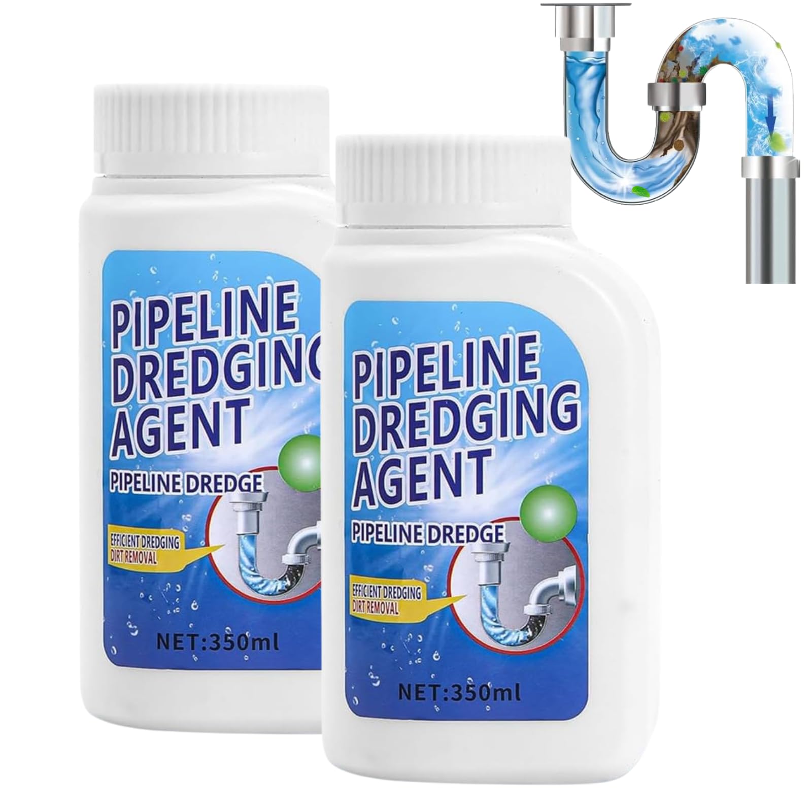 Photo 1 of ?2PCS Powerful Pipe Dredging Agent,350ml Drain Clog Remover Agent,Fast Foaming For Kitchen Toilet Pipeline Quick Cleaners, Unclog Toilet Clog And Kitchen Sink Pipe Unblocker Powder