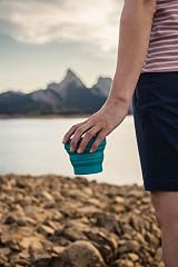 Lifeventure Silicon Ellipse Collapsible Mug Teal - Portable Camping Cup view 5