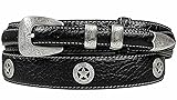 Silver Engraved Ranger Star Concho Genuine Leather