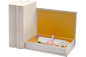 AuldHome Design Faux Book Stack (Cream); Blank Set of 3 Decorative Books for DIY Crafts and Home Decor